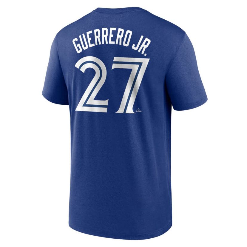Toronto Blue Jays MLB Nike Vladimir Guerrero Jr. Toronto Jays Legend Name & Number Performance T-Shirt
