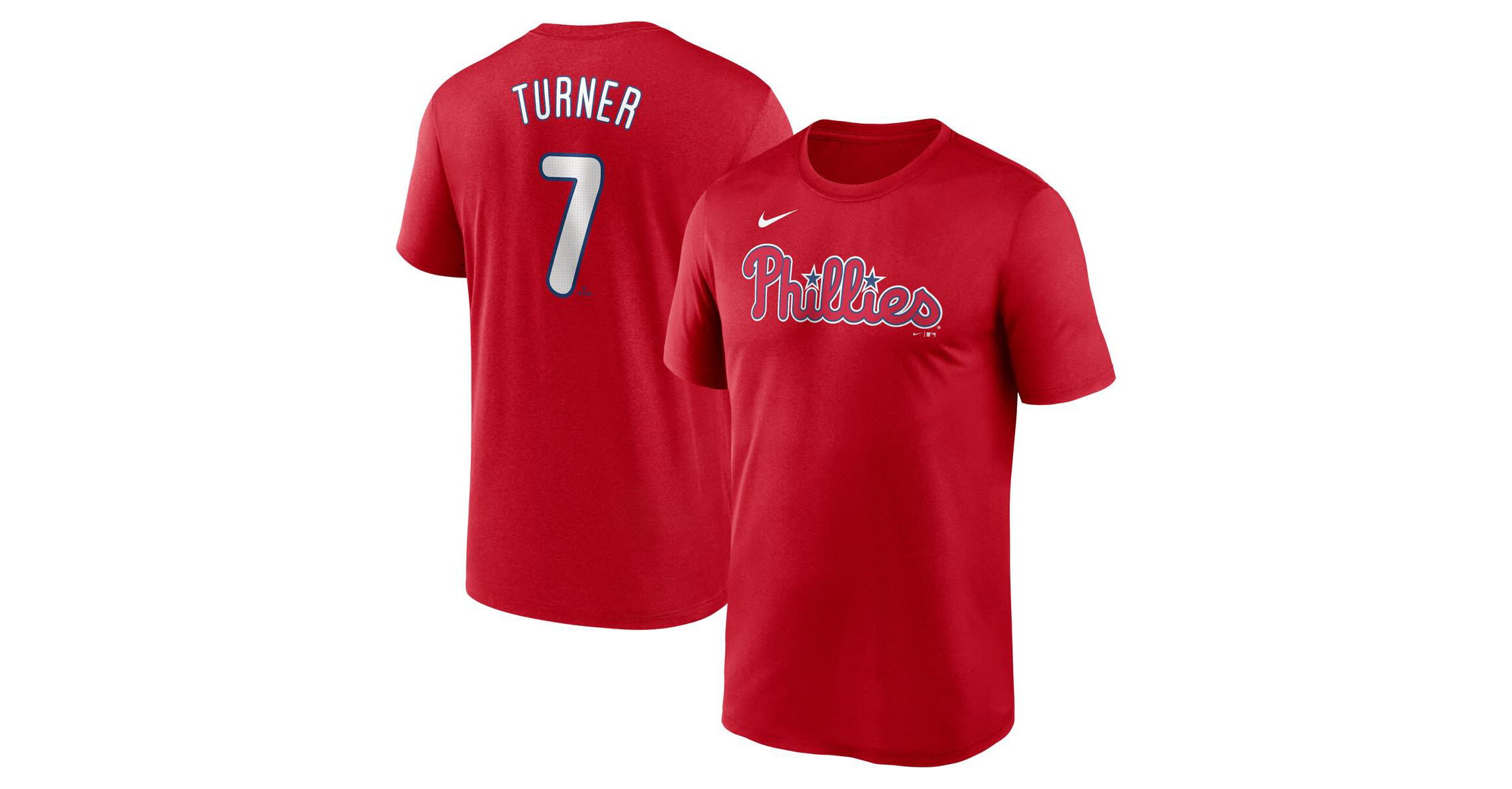 MLB Nike Trea Turner Philadelphia Phillies Legend Name & Number Performance T-Shirt