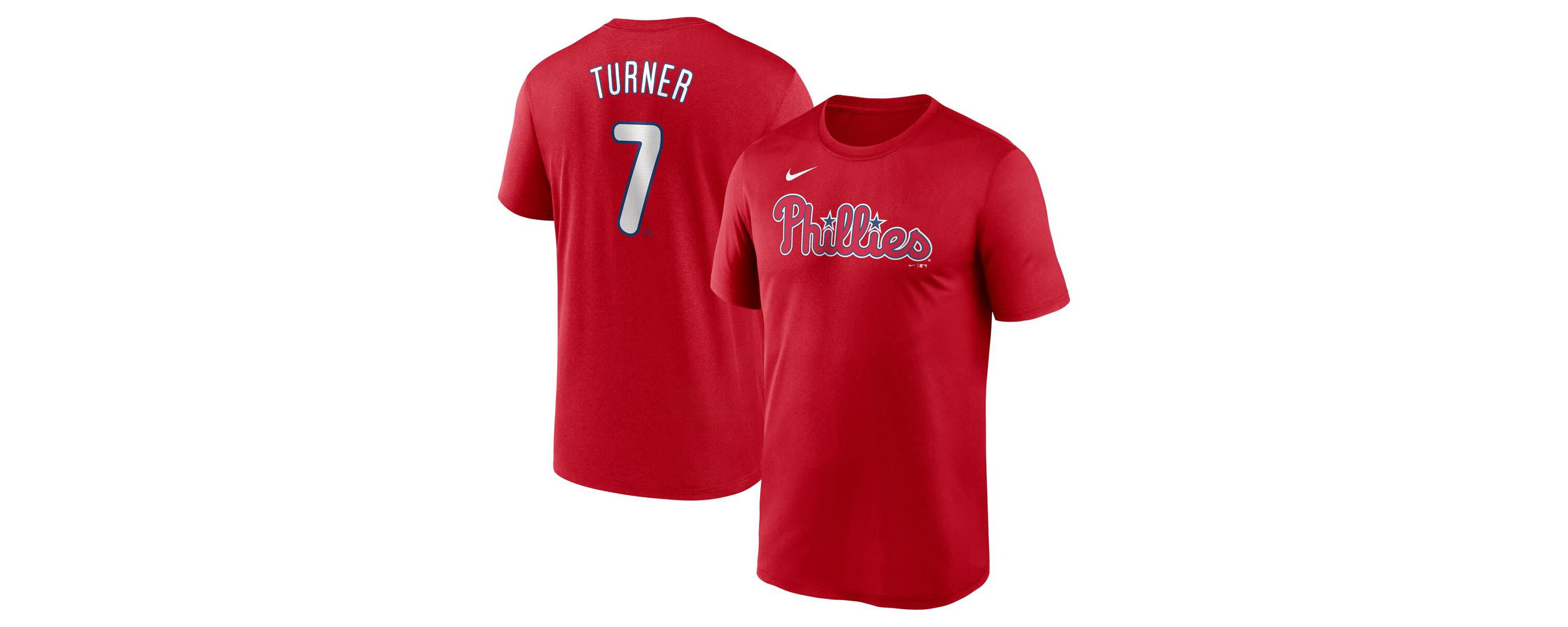 MLB Nike Trea Turner Philadelphia Phillies Legend Name & Number Performance T-Shirt