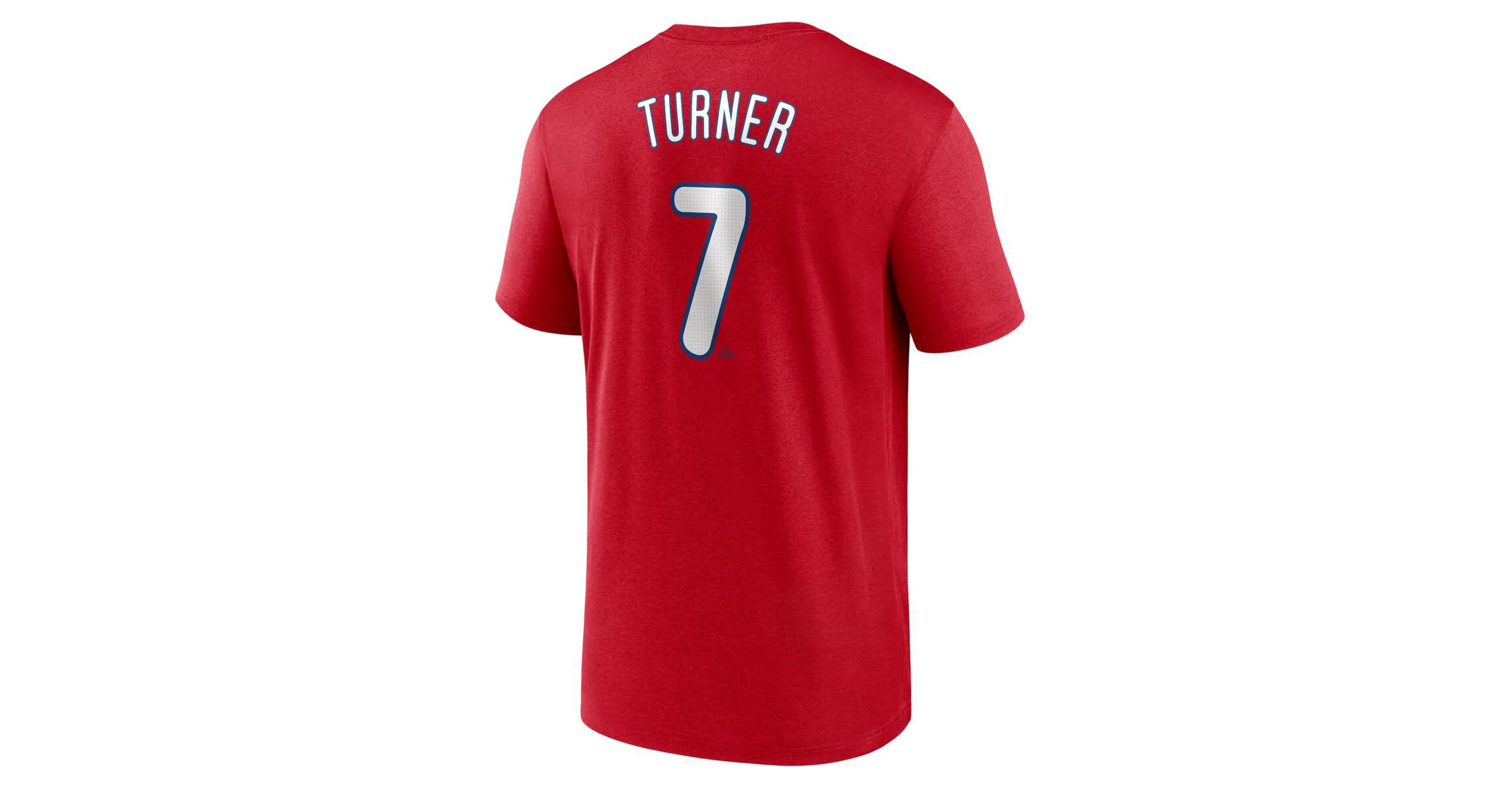 MLB Nike Trea Turner Philadelphia Phillies Legend Name & Number Performance T-Shirt