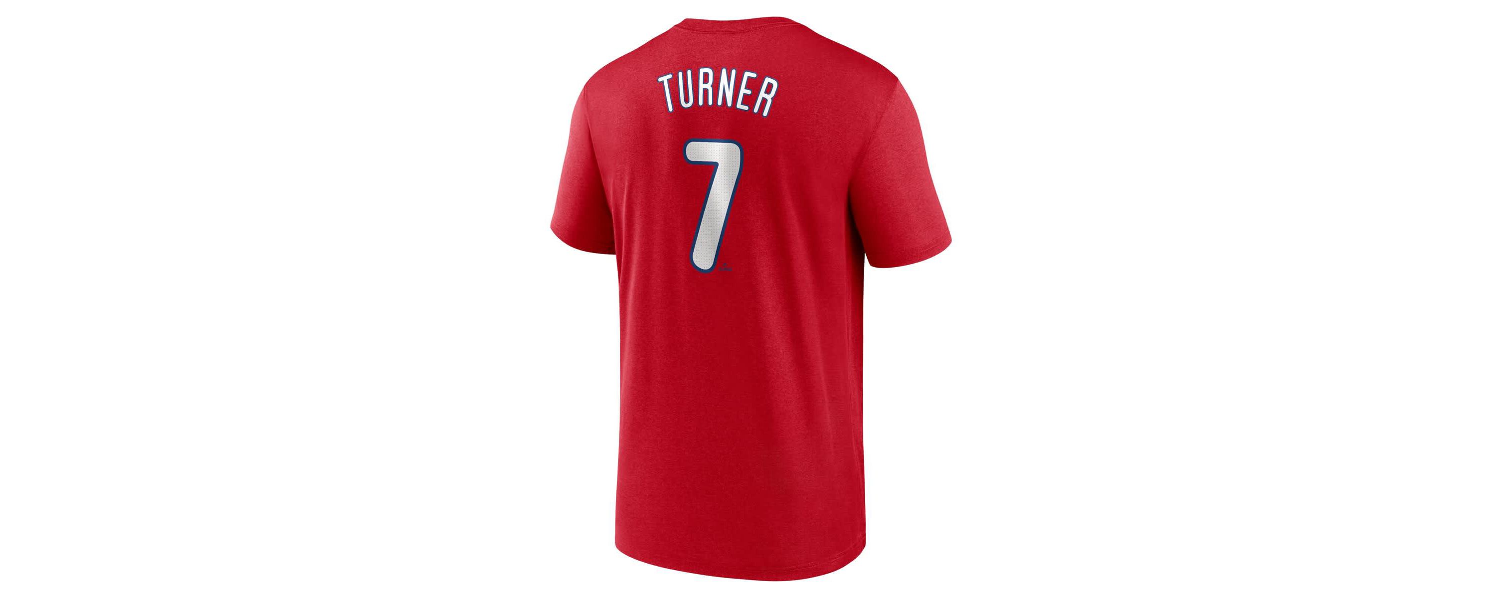 MLB Nike Trea Turner Philadelphia Phillies Legend Name & Number Performance T-Shirt