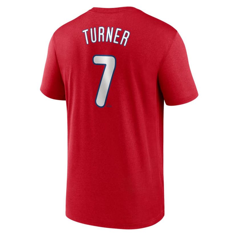 MLB Nike Trea Turner Philadelphia Phillies Legend Name & Number Performance T-Shirt