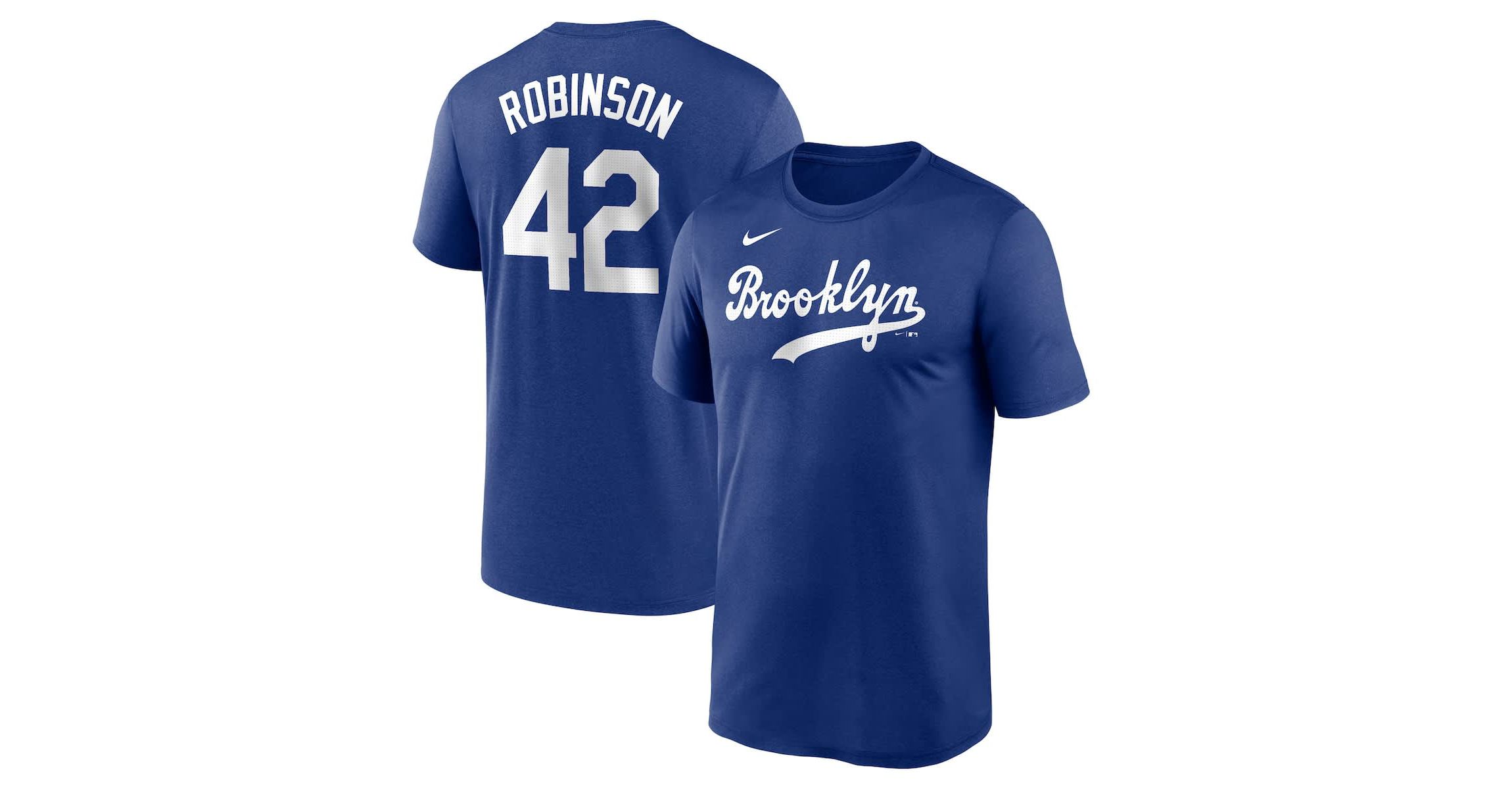 Cooperstown Teams Nike Jackie Robinson Brooklyn Dodgers Legend Name & Number Performance T-Shirt