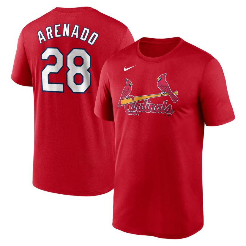 MLB Nike Nolan Arenado St. Louis Cardinals Legend Name & Number Performance T-Shirt