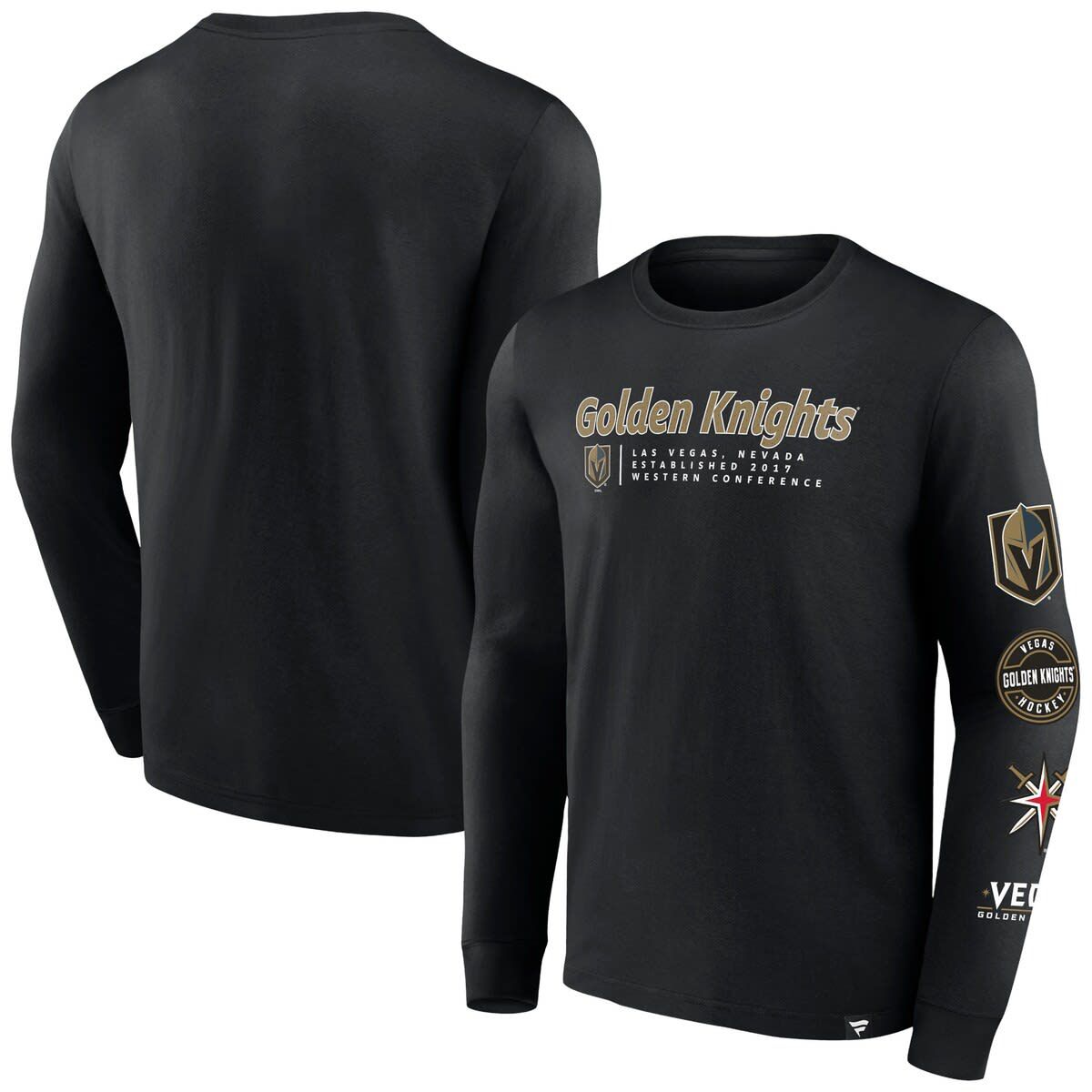 NHL Fanatics Vegas Golden Knights Strike the Goal Long Sleeve T-Shirt