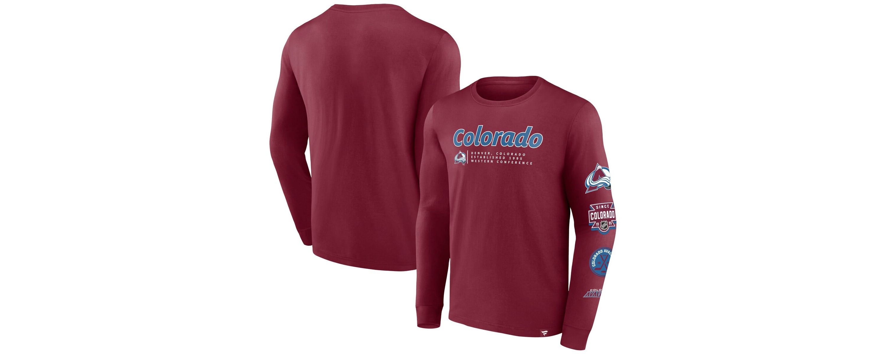 NHL Fanatics Colorado Avalanche Strike the Goal Long Sleeve T-Shirt
