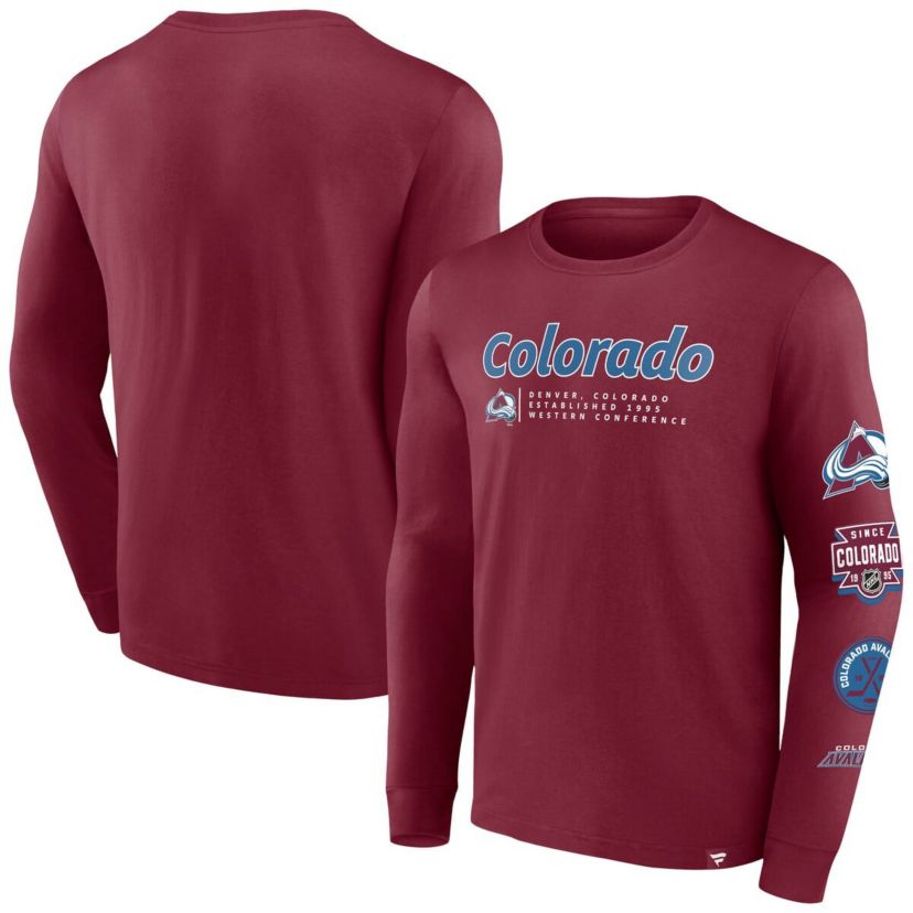NHL Fanatics Colorado Avalanche Strike the Goal Long Sleeve T-Shirt