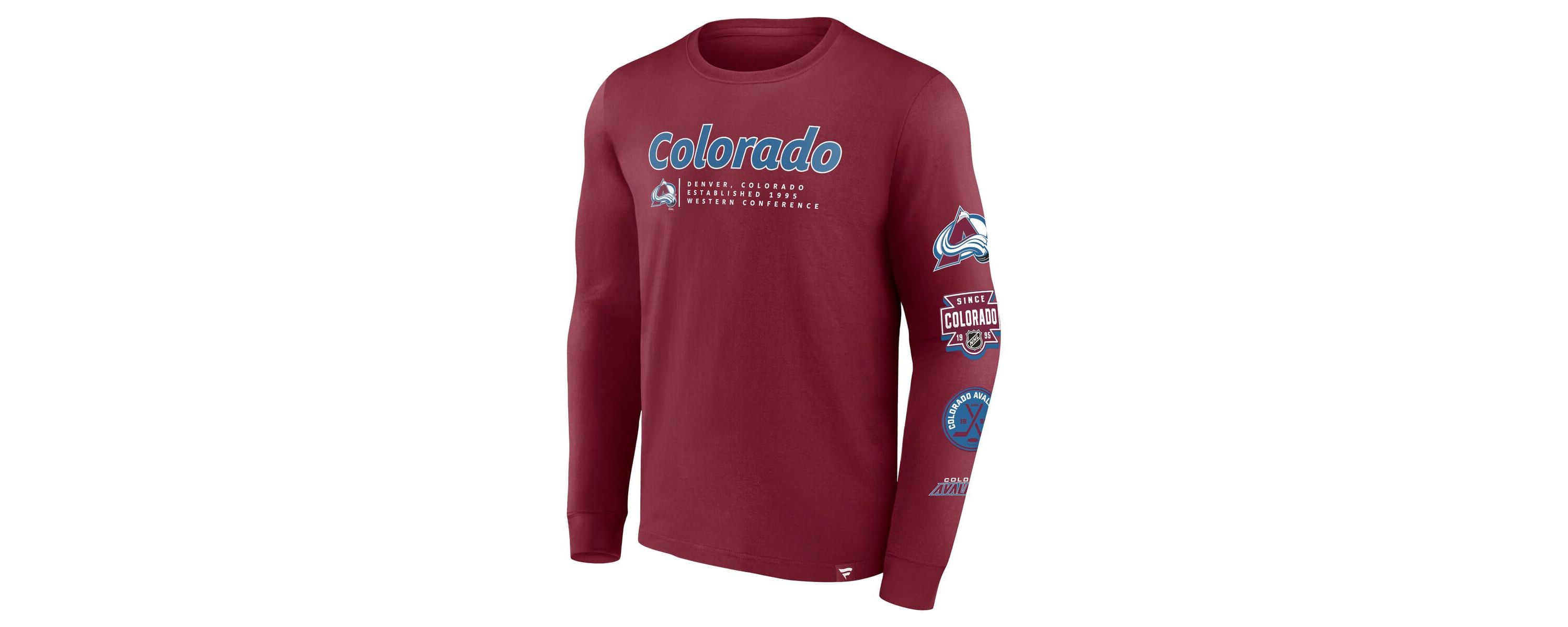 NHL Fanatics Colorado Avalanche Strike the Goal Long Sleeve T-Shirt