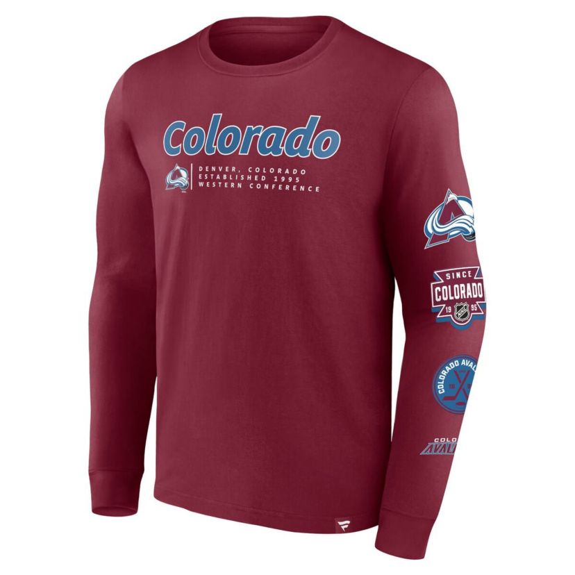 NHL Fanatics Colorado Avalanche Strike the Goal Long Sleeve T-Shirt