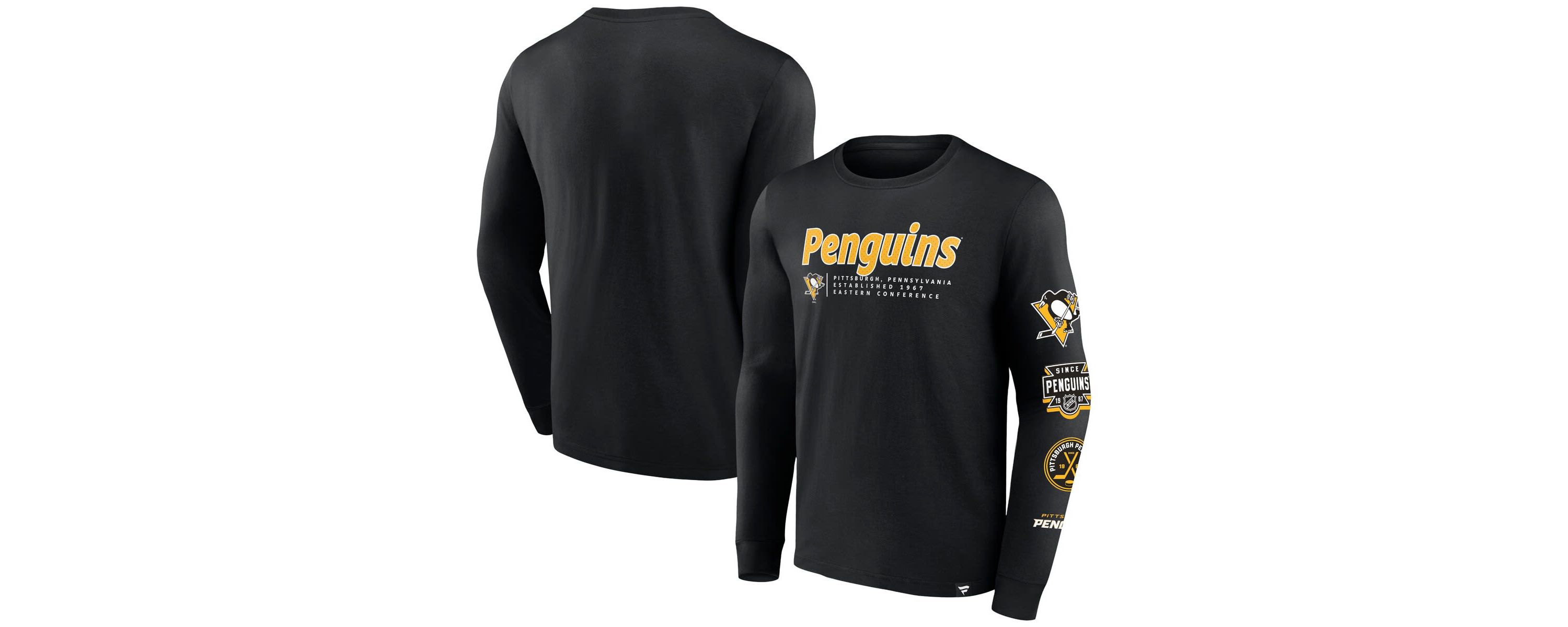 NHL Fanatics Pittsburgh Penguins Strike the Goal Long Sleeve T-Shirt