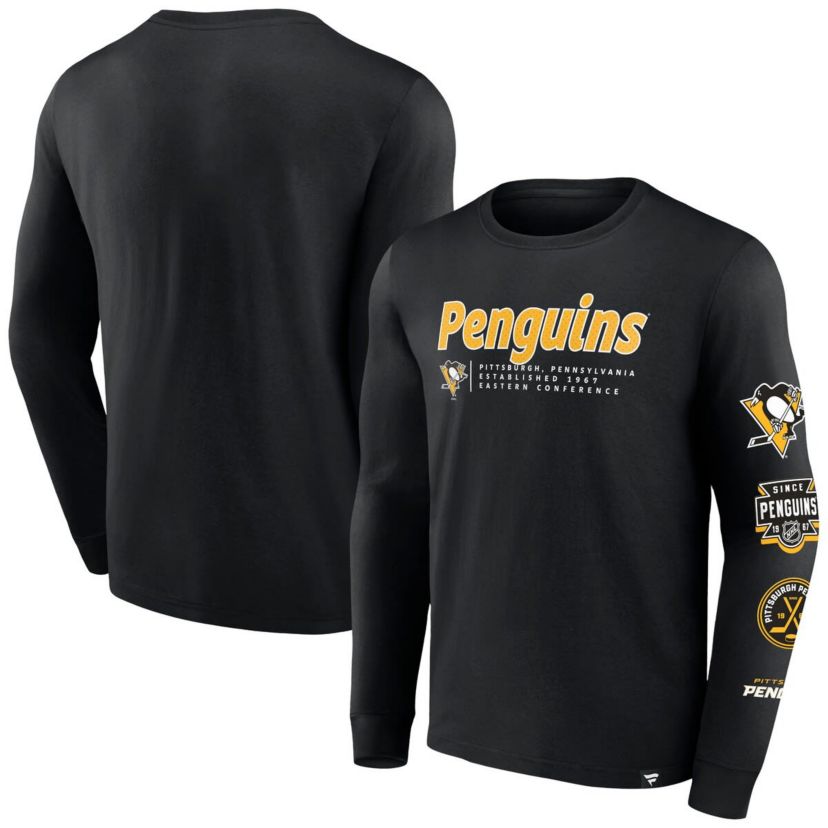 NHL Fanatics Pittsburgh Penguins Strike the Goal Long Sleeve T-Shirt