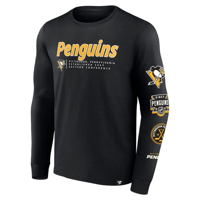 NHL Fanatics Pittsburgh Penguins Strike the Goal Long Sleeve T-Shirt