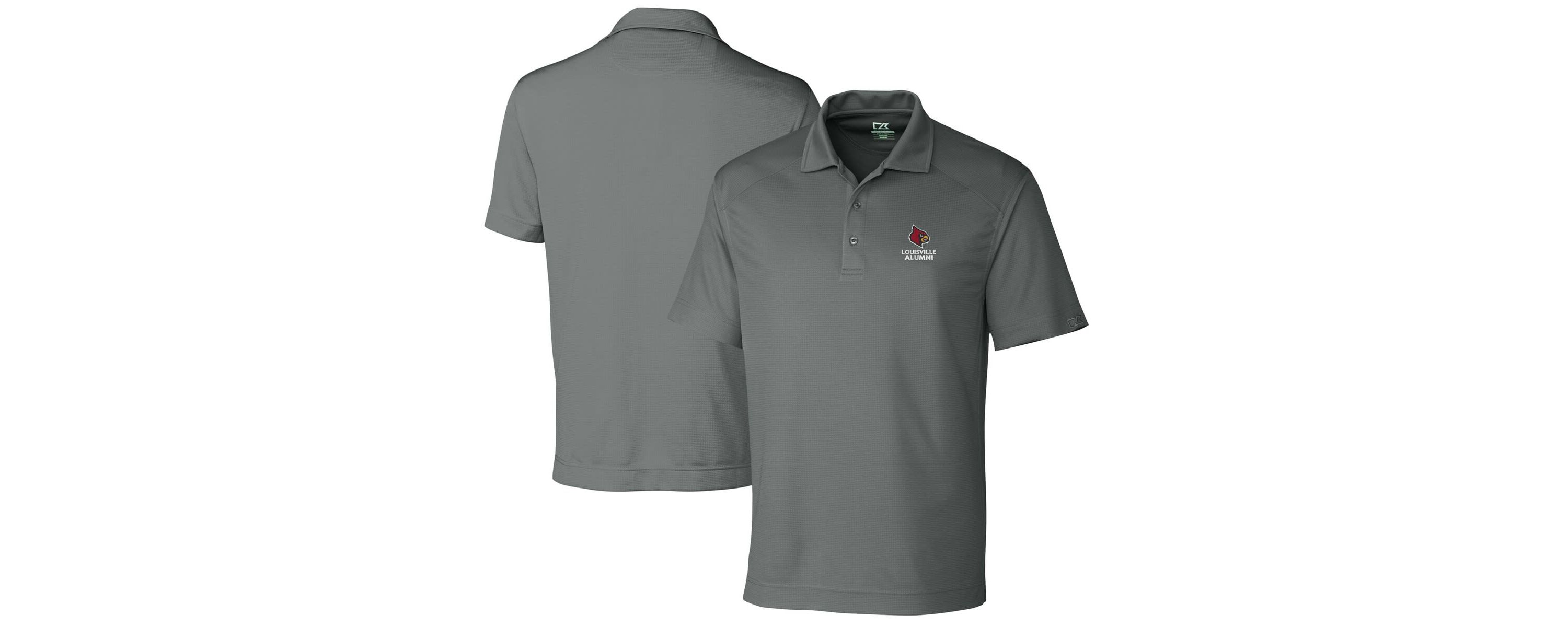NCAA Louisville Cardinals Alumni Logo DryTec Genre Textured Solid Polo