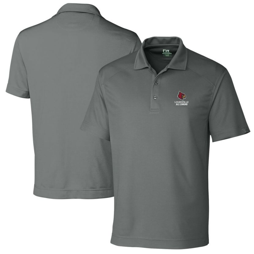 NCAA Louisville Cardinals Alumni Logo DryTec Genre Textured Solid Polo