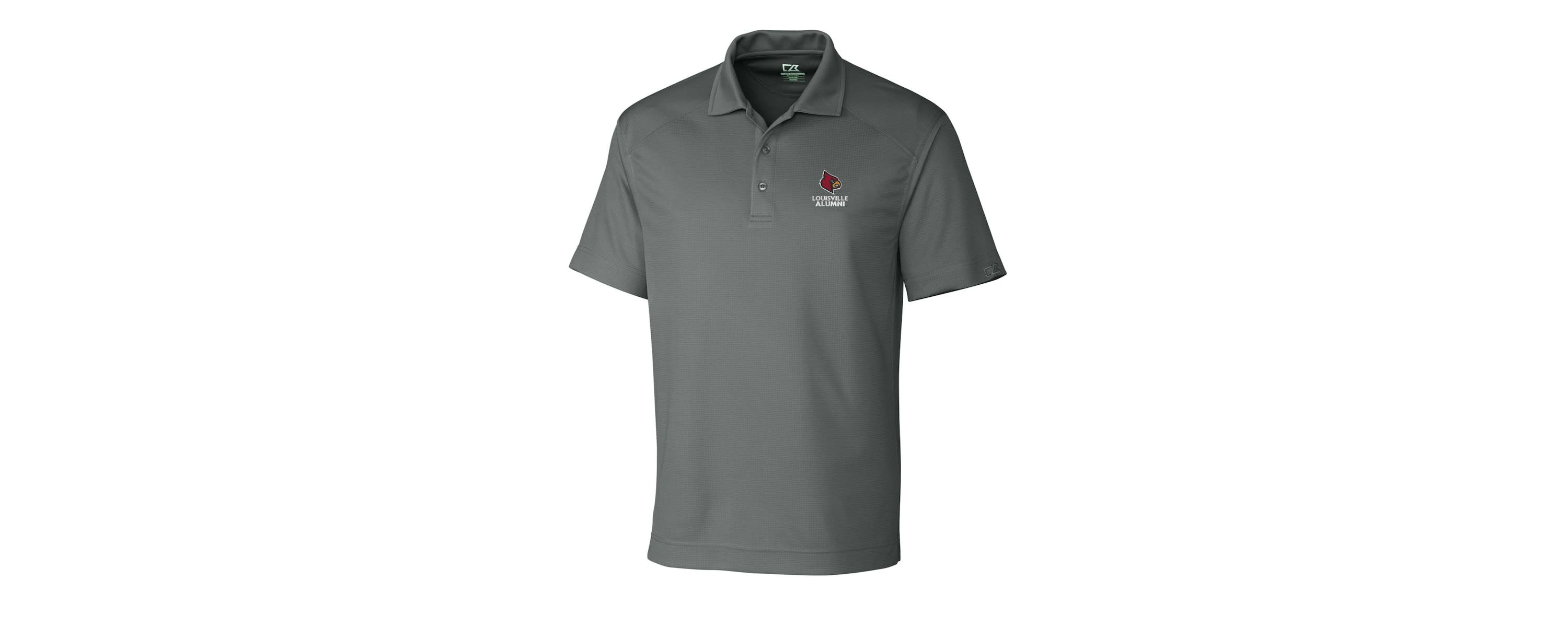NCAA Louisville Cardinals Alumni Logo DryTec Genre Textured Solid Polo