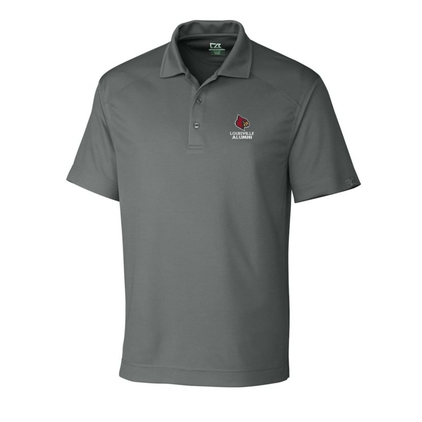NCAA Louisville Cardinals Alumni Logo DryTec Genre Textured Solid Polo