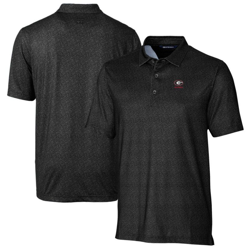NCAA Georgia Bulldogs Alumni Logo Pike Micro Floral Print Stretch Polo