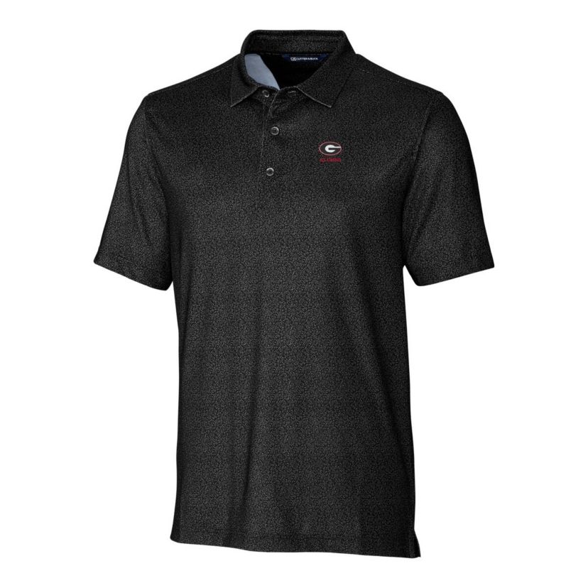 NCAA Georgia Bulldogs Alumni Logo Pike Micro Floral Print Stretch Polo