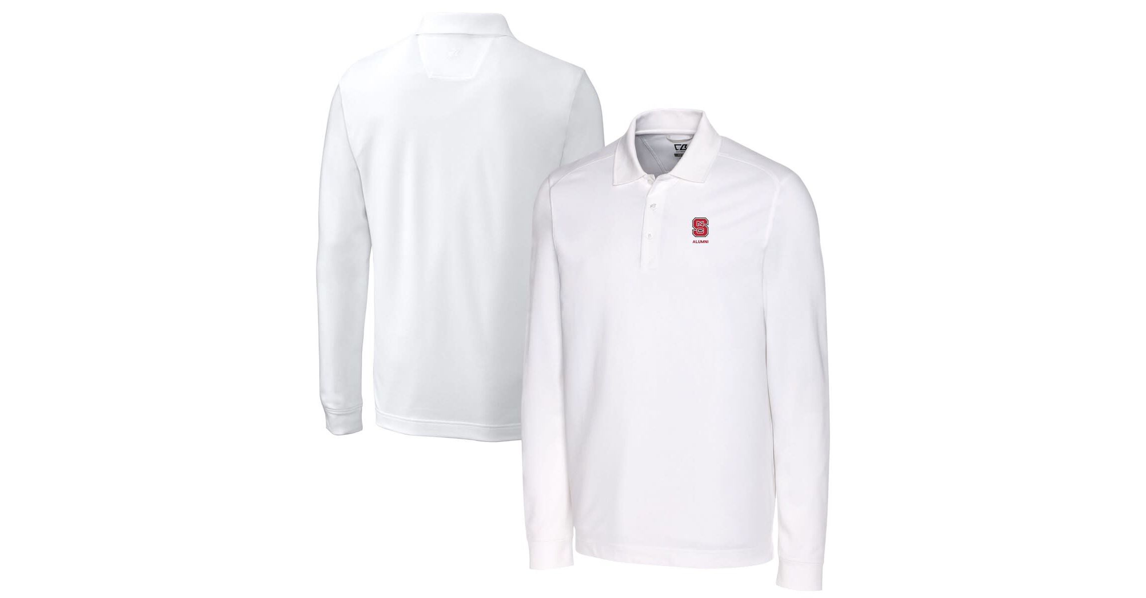 NCAA NC State Wolfpack Alumni Logo Advantage Tri-Blend Pique Long Sleeve DryTec Polo
