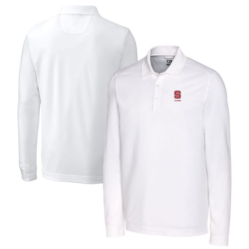 NCAA NC State Wolfpack Alumni Logo Advantage Tri-Blend Pique Long Sleeve DryTec Polo