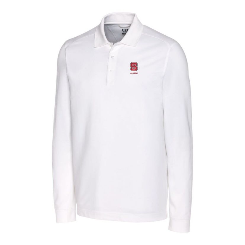 NCAA NC State Wolfpack Alumni Logo Advantage Tri-Blend Pique Long Sleeve DryTec Polo