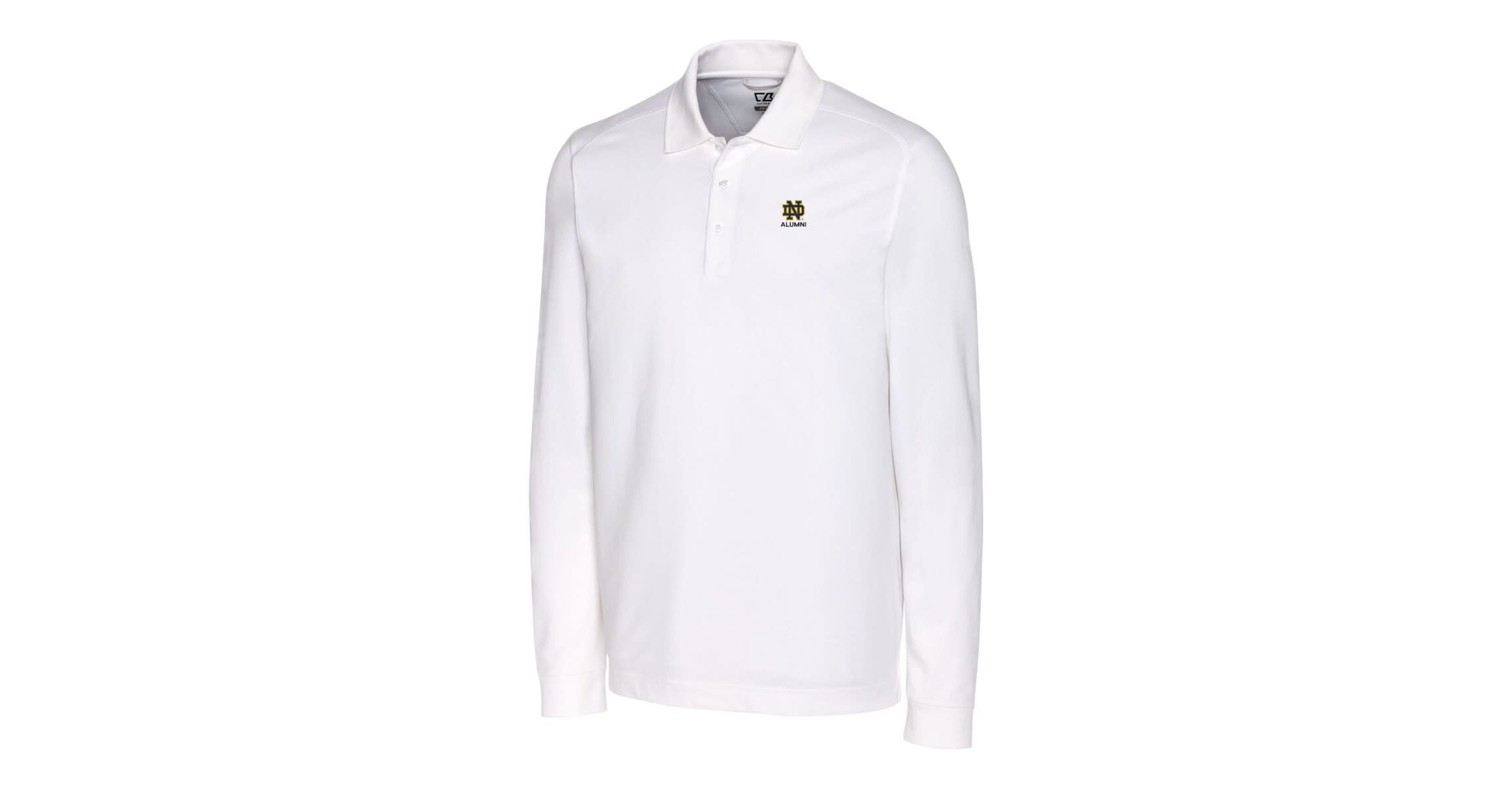 NCAA Notre Dame Fighting Irish Alumni Logo Advantage Tri-Blend Pique Long Sleeve DryTec Polo