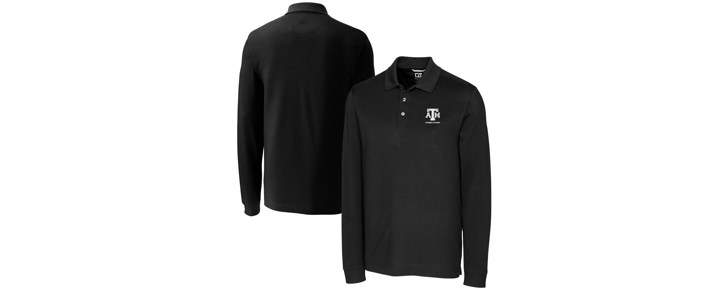 NCAA Texas A&M Aggies Alumni Logo Advantage Tri-Blend Pique Long Sleeve DryTec Polo
