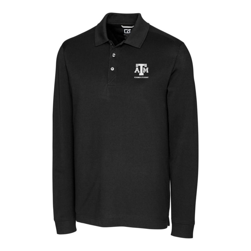 NCAA Texas A&M Aggies Alumni Logo Advantage Tri-Blend Pique Long Sleeve DryTec Polo