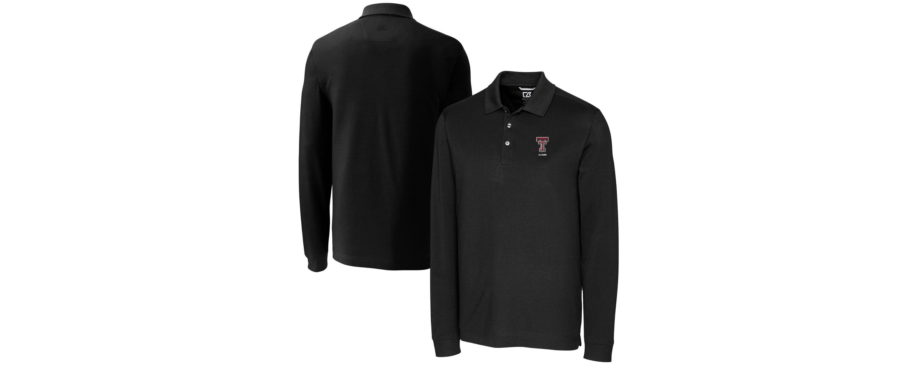 Texas Tech Red Raiders NCAA Texas Tech Raiders Alumni Logo Advantage Tri-Blend Pique Long Sleeve DryTec Polo