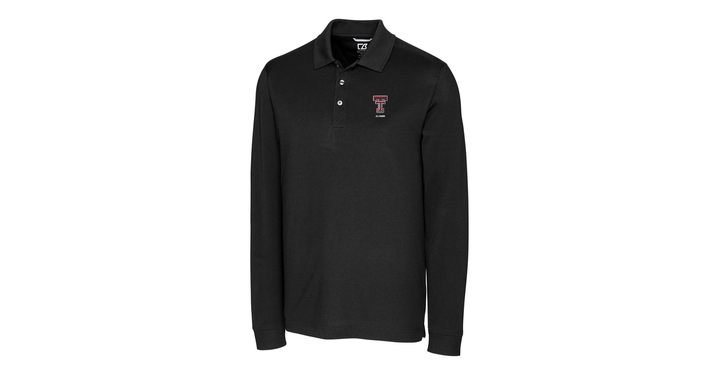 Texas Tech Red Raiders NCAA Texas Tech Raiders Alumni Logo Advantage Tri-Blend Pique Long Sleeve DryTec Polo