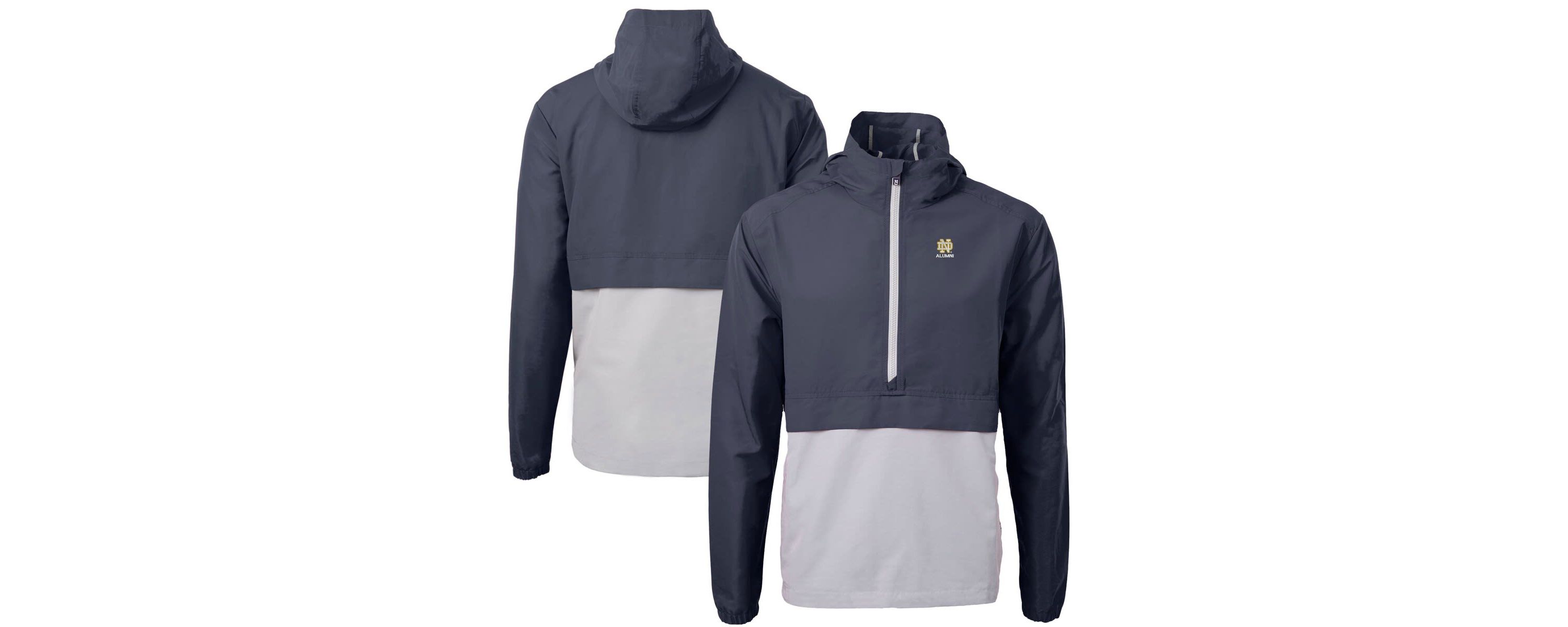 NCAA Notre Dame Fighting Irish Alumni Logo Charter Eco Knit Recycled Anorak Half-Zip Jacket