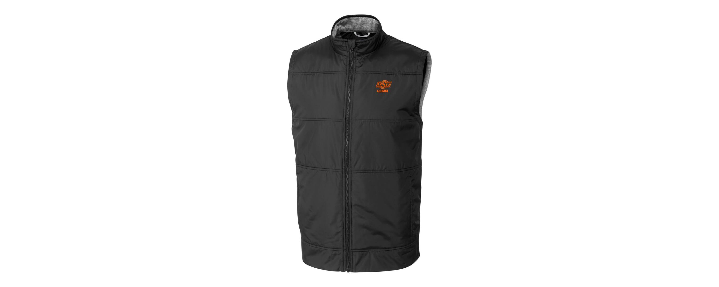 NCAA Oklahoma State Cowboys Alumni Logo Stealth Hybrid Quilted Windbreaker Full-Zip Vest