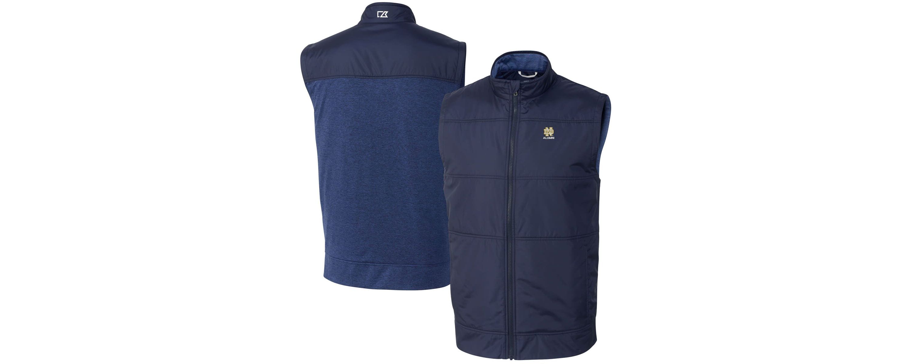 NCAA Notre Dame Fighting Irish Alumni Logo Stealth Hybrid Quilted Windbreaker Full-Zip Vest