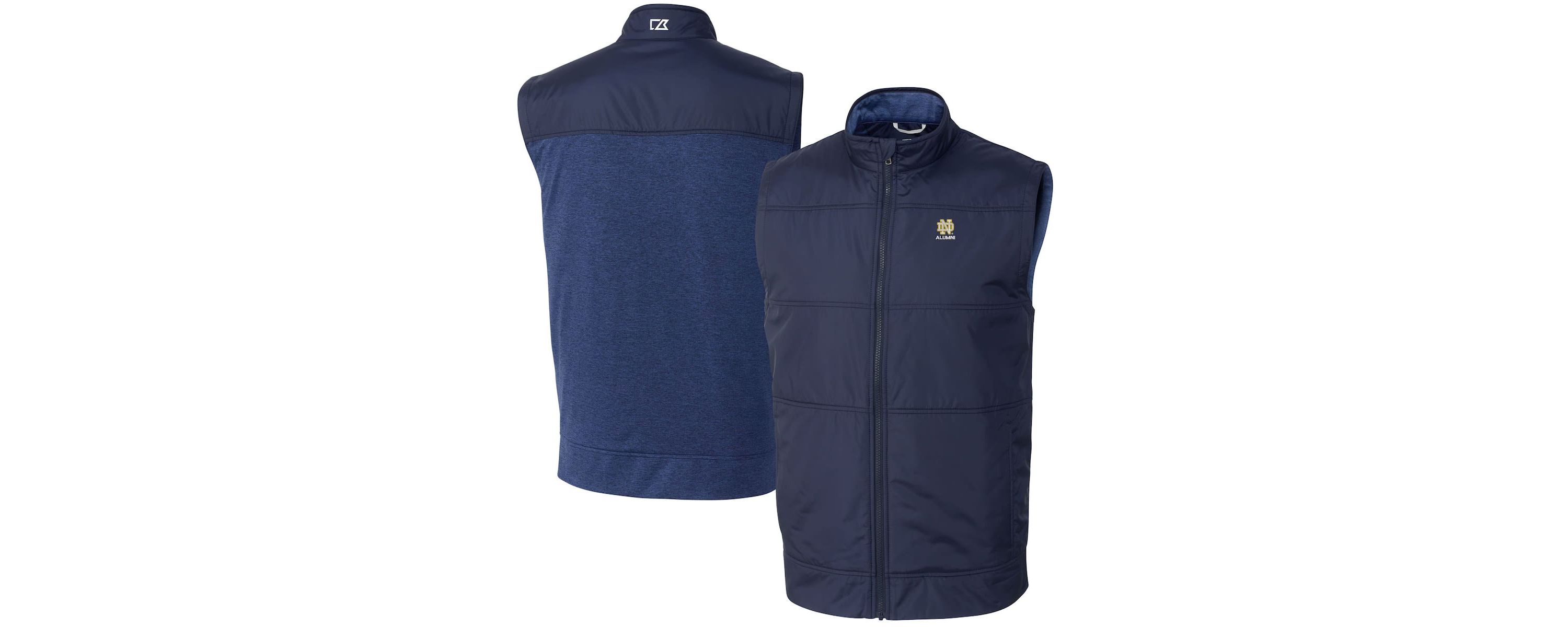 NCAA Notre Dame Fighting Irish Alumni Logo Stealth Hybrid Quilted Windbreaker Full-Zip Vest