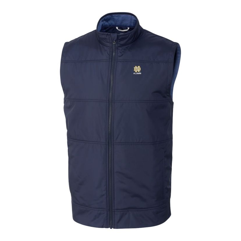 NCAA Notre Dame Fighting Irish Alumni Logo Stealth Hybrid Quilted Windbreaker Full-Zip Vest