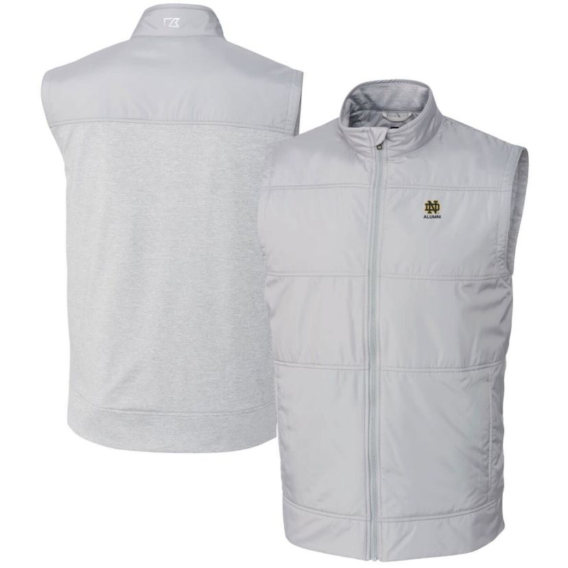 NCAA Notre Dame Fighting Irish Alumni Logo Stealth Hybrid Quilted Windbreaker Full-Zip Vest