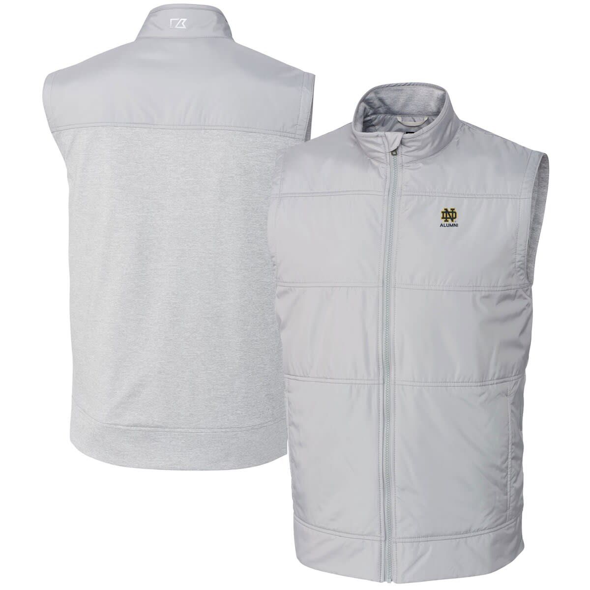 NCAA Notre Dame Fighting Irish Alumni Logo Stealth Hybrid Quilted Windbreaker Full-Zip Vest