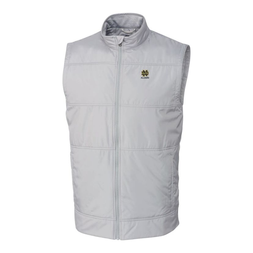 NCAA Notre Dame Fighting Irish Alumni Logo Stealth Hybrid Quilted Windbreaker Full-Zip Vest