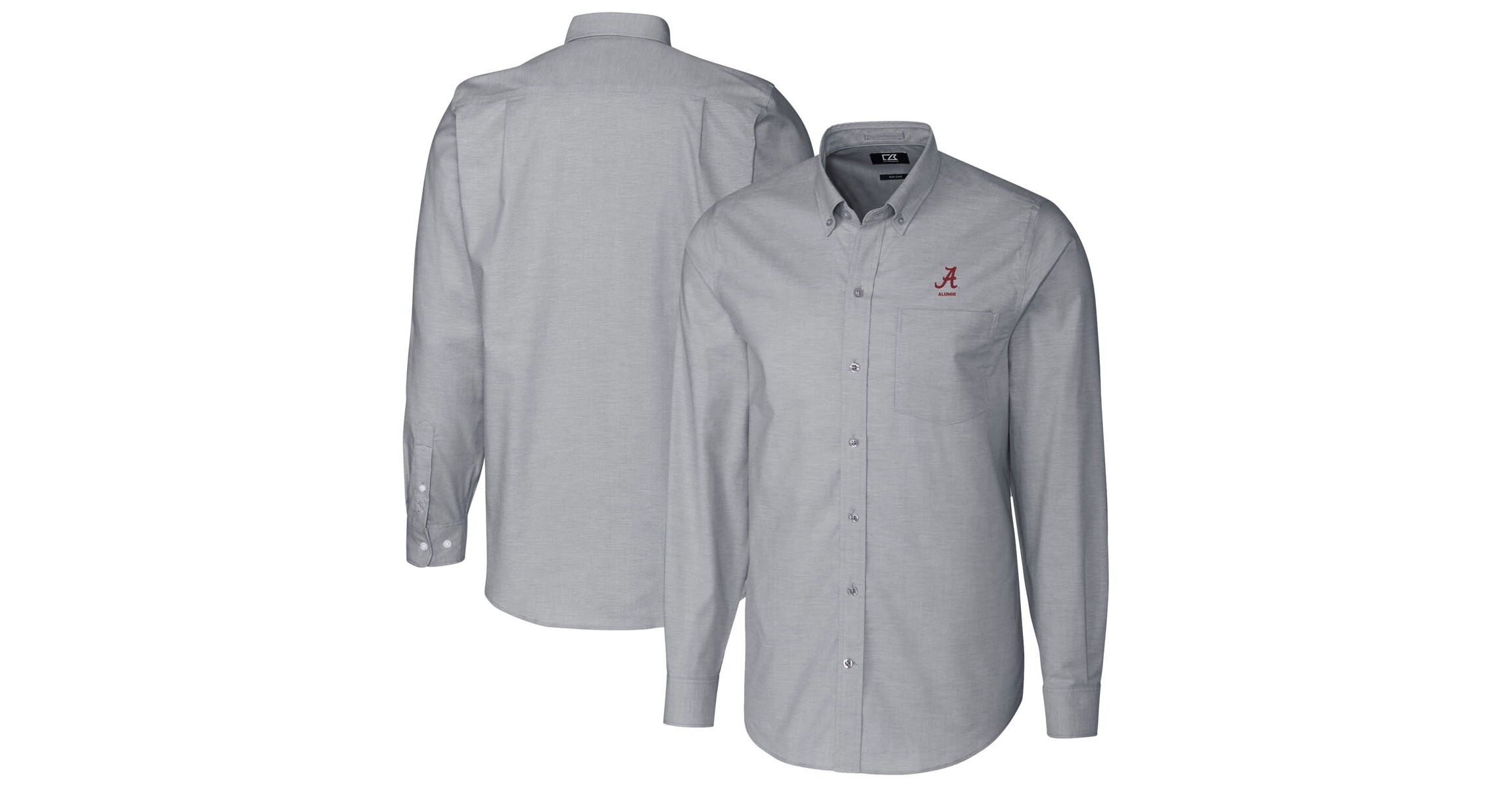 Alabama Crimson Tide NCAA Alabama Tide Alumni Logo Stretch Oxford Long Sleeve Button-Down Shirt