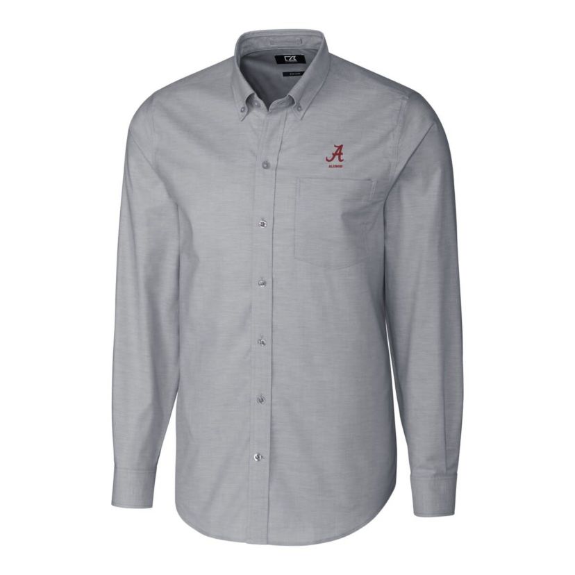Alabama Crimson Tide NCAA Alabama Tide Alumni Logo Stretch Oxford Long Sleeve Button-Down Shirt