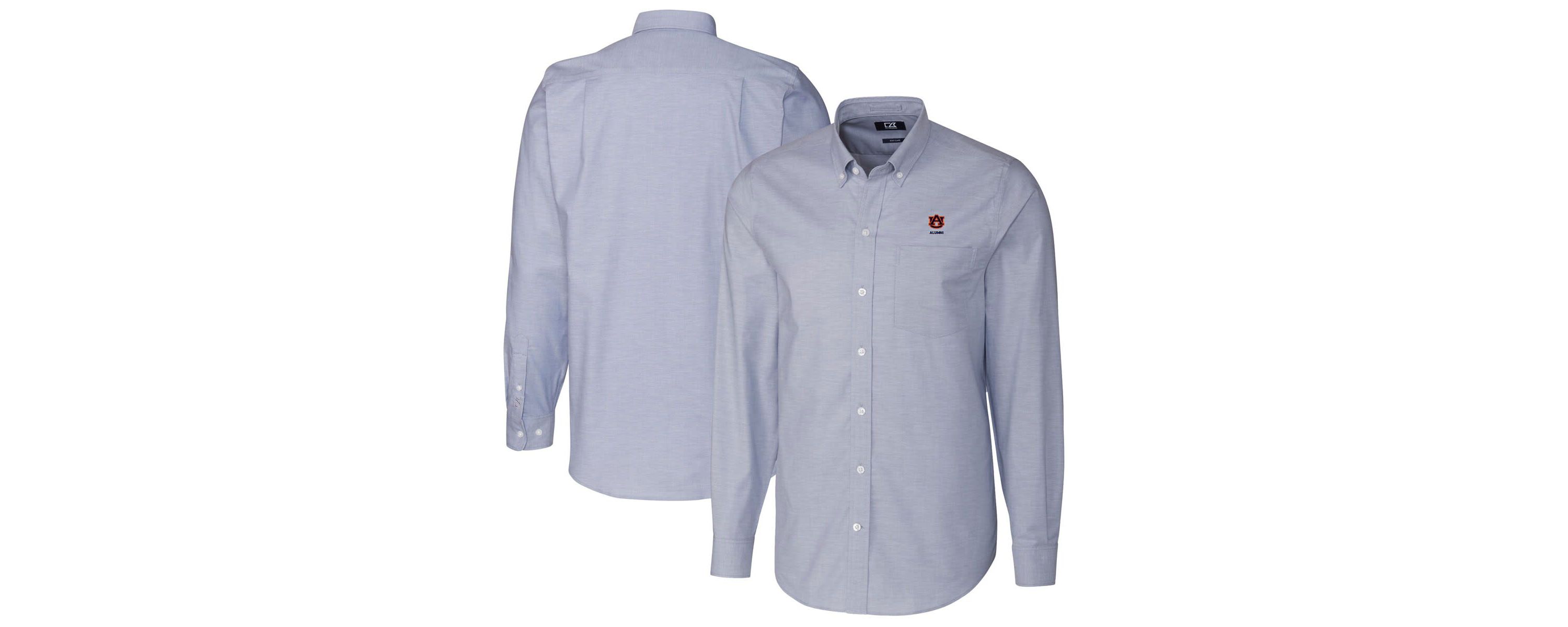NCAA Light Auburn Tigers Alumni Logo Stretch Oxford Long Sleeve Button-Down Shirt
