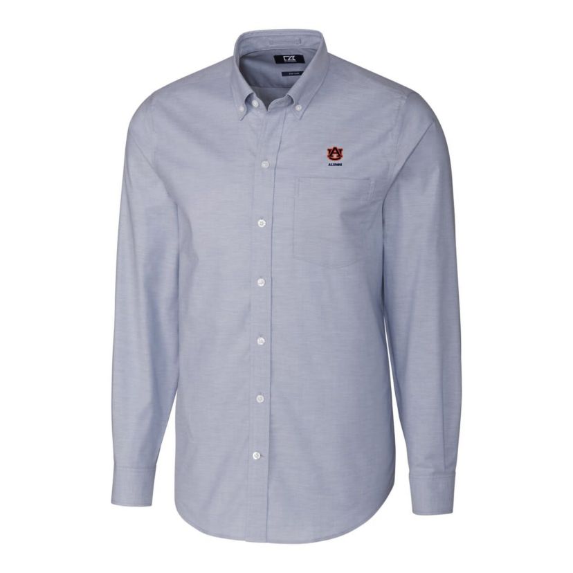 NCAA Light Auburn Tigers Alumni Logo Stretch Oxford Long Sleeve Button-Down Shirt