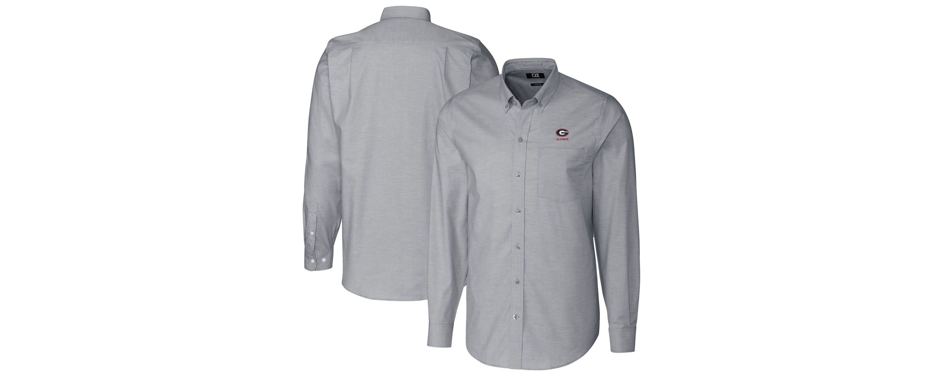 NCAA Georgia Bulldogs Alumni Logo Stretch Oxford Long Sleeve Button-Down Shirt