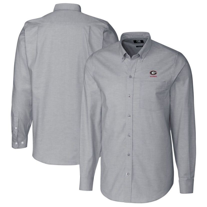NCAA Georgia Bulldogs Alumni Logo Stretch Oxford Long Sleeve Button-Down Shirt