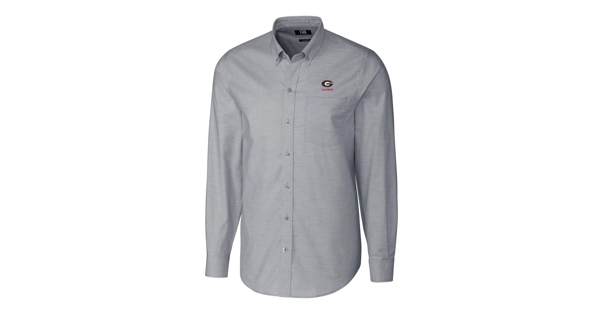 NCAA Georgia Bulldogs Alumni Logo Stretch Oxford Long Sleeve Button-Down Shirt