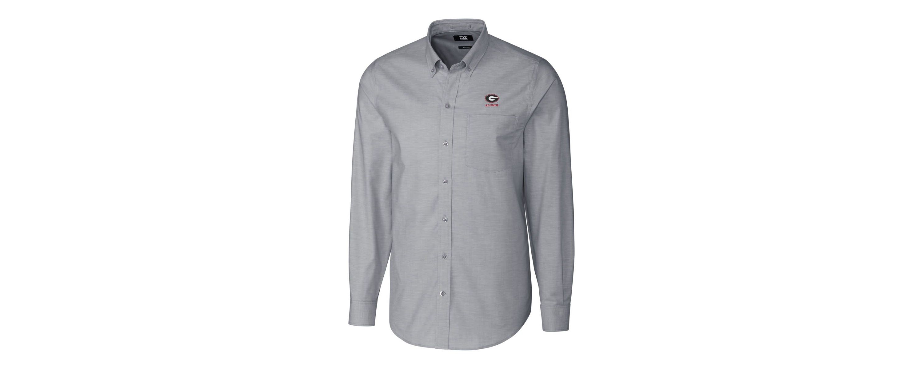 NCAA Georgia Bulldogs Alumni Logo Stretch Oxford Long Sleeve Button-Down Shirt
