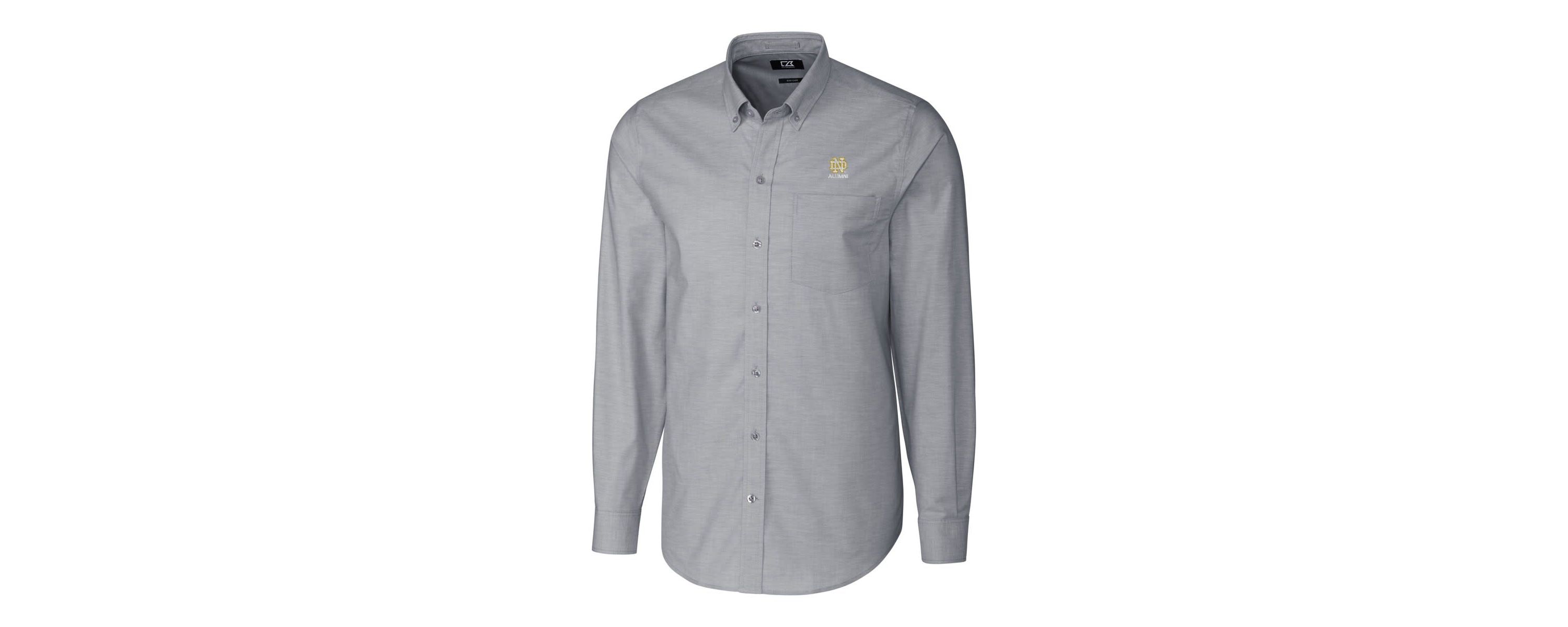 NCAA Notre Dame Fighting Irish Alumni Logo Stretch Oxford Long Sleeve Button-Down Shirt