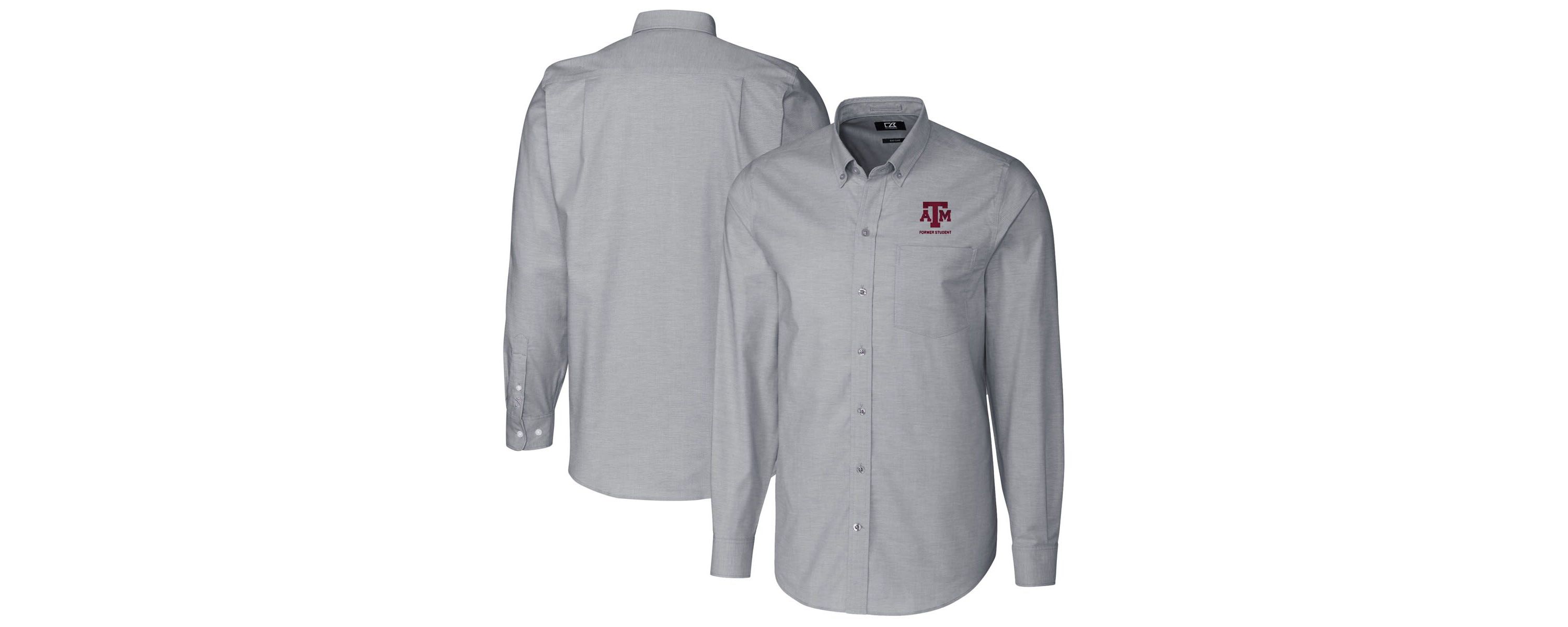 NCAA Texas A&M Aggies Alumni Logo Stretch Oxford Long Sleeve Button-Down Shirt