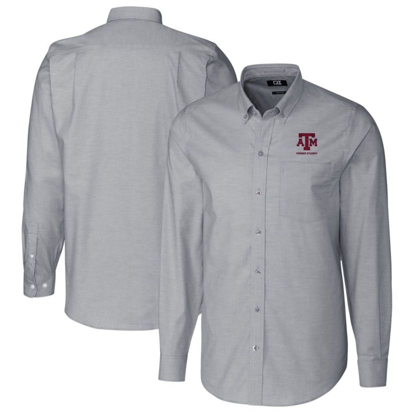 NCAA Texas A&M Aggies Alumni Logo Stretch Oxford Long Sleeve Button-Down Shirt