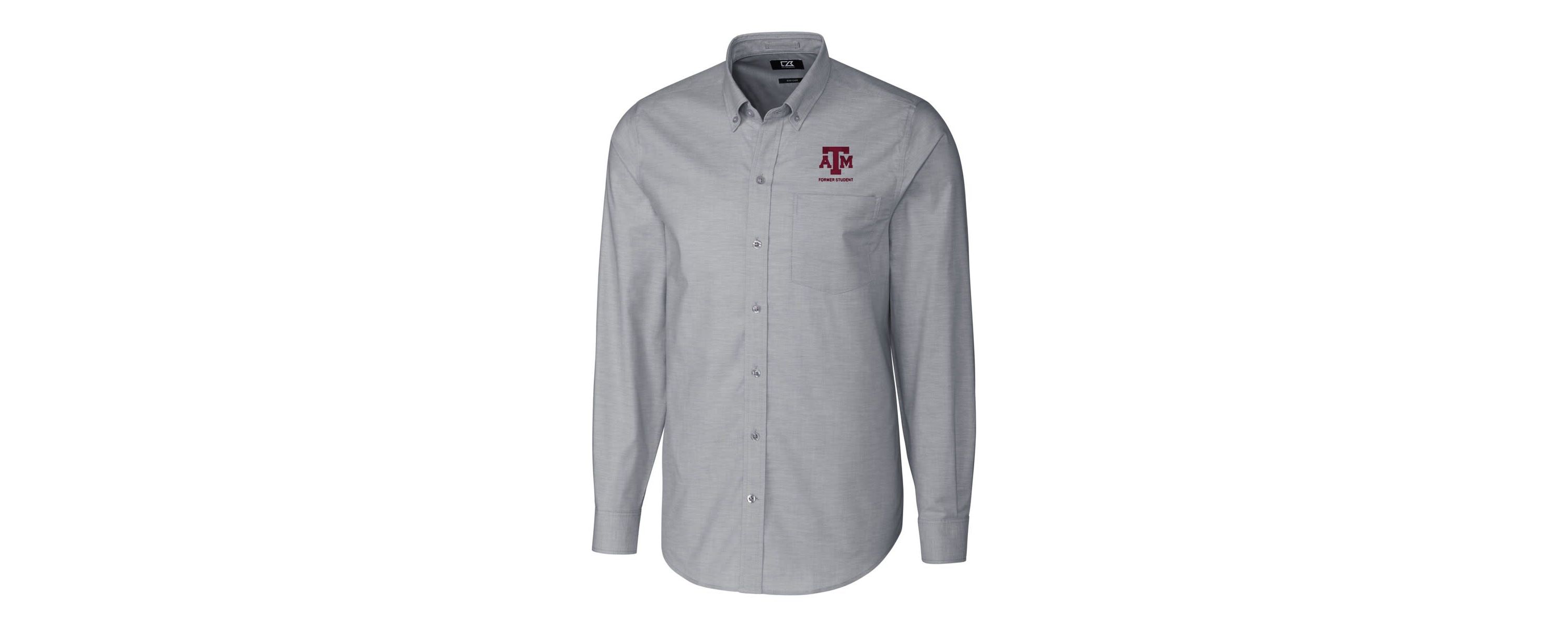 NCAA Texas A&M Aggies Alumni Logo Stretch Oxford Long Sleeve Button-Down Shirt